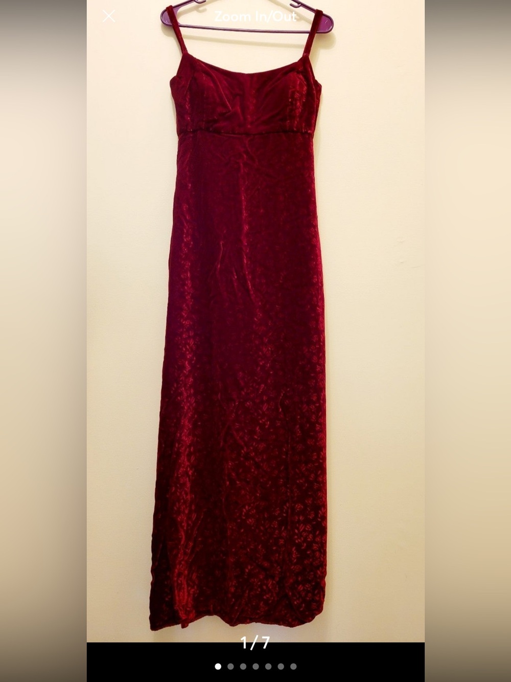Elegant Women's Velvet Maxi Skirt - Deep Burgundy size 8
